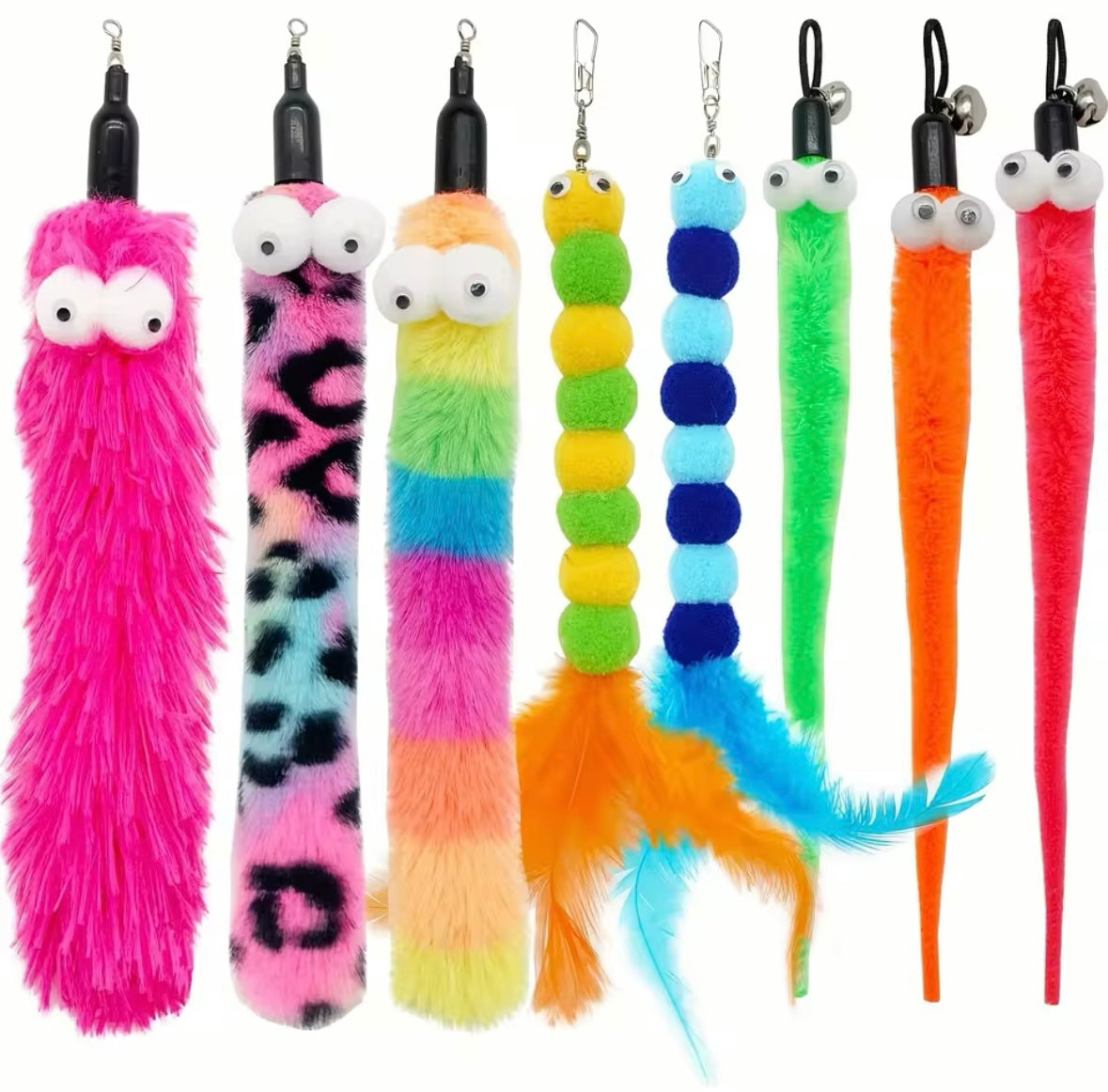 Cat Toy Wand with 8 Toy Attachments - Illawarra Cat Rescue Support Shop