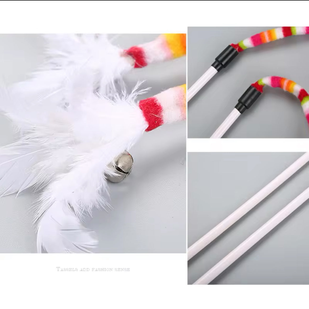Extra Long Teaser with Feather and Bell - Illawarra Cat Rescue Support Shop