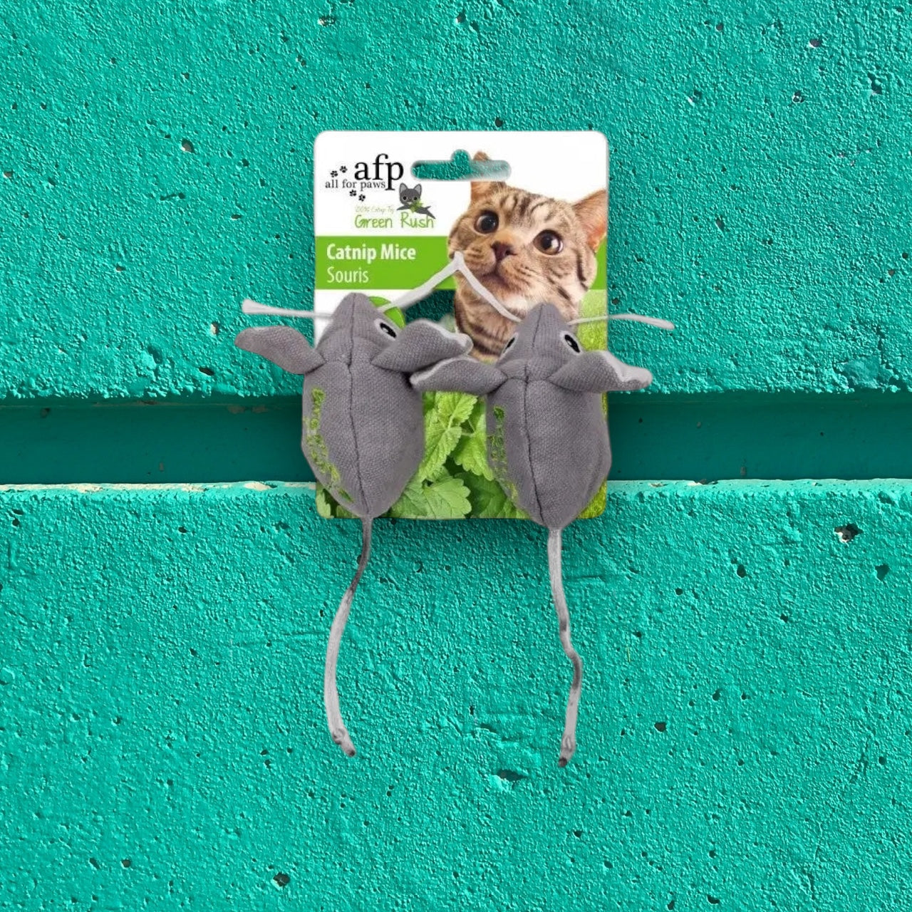 All For Paws Green Rush Catnip Mice - Illawarra Cat Rescue Support Shop
