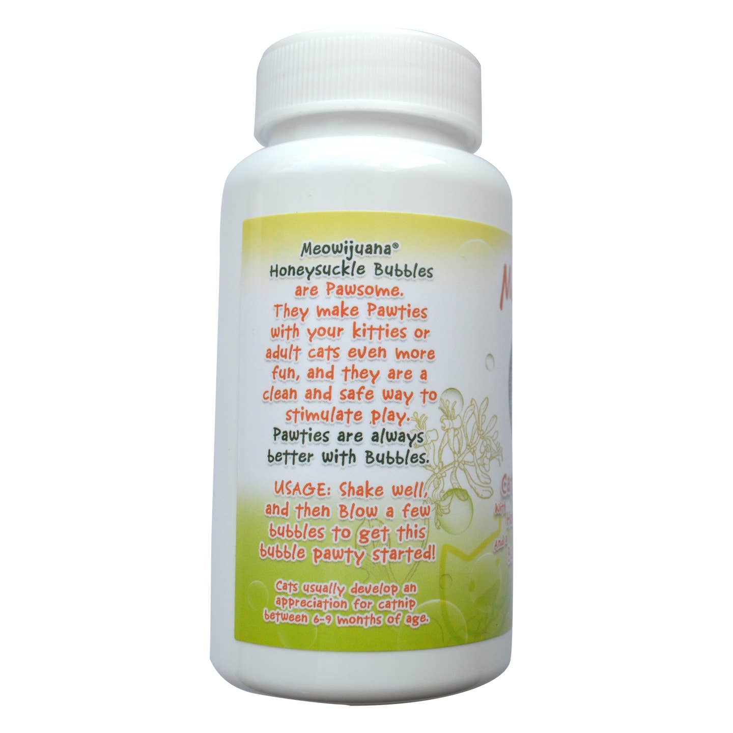 Meowijuana® 5 Ounce Catnip Bubbles with Honeysuckle - Illawarra Cat Rescue Support Shop