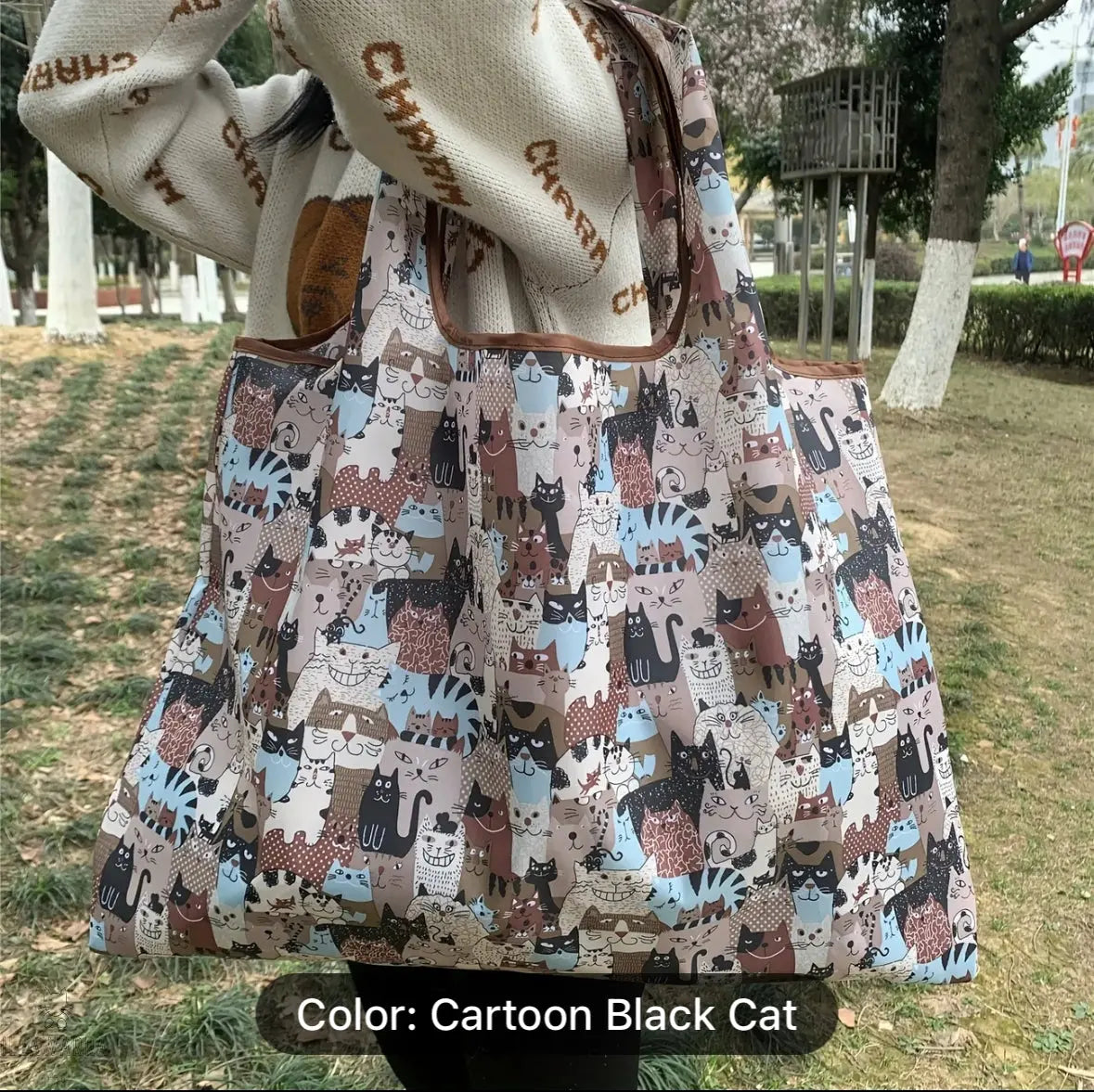 Large Capacity Cartoon Cat Eco-Friendly Bag Illawarra Cat Rescue Support