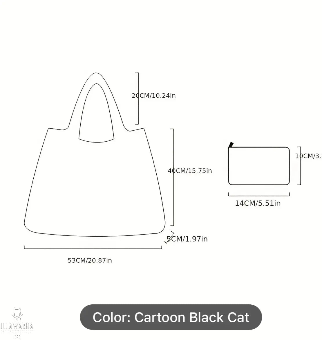 Large Capacity Cartoon Cat Eco-Friendly Bag Illawarra Cat Rescue Support