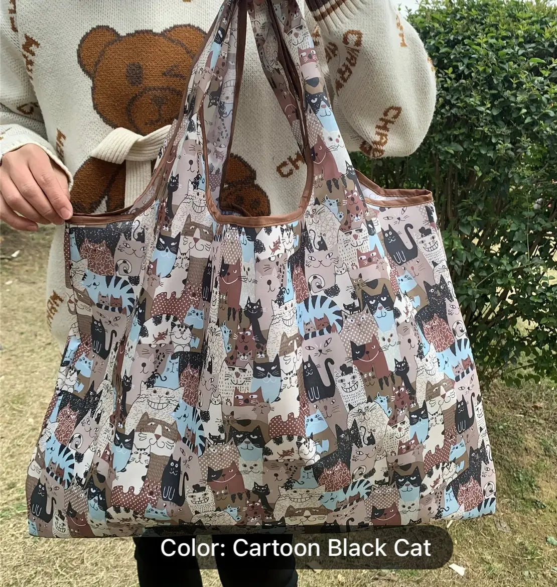 Large Capacity Cartoon Cat Eco-Friendly Bag Illawarra Cat Rescue Support