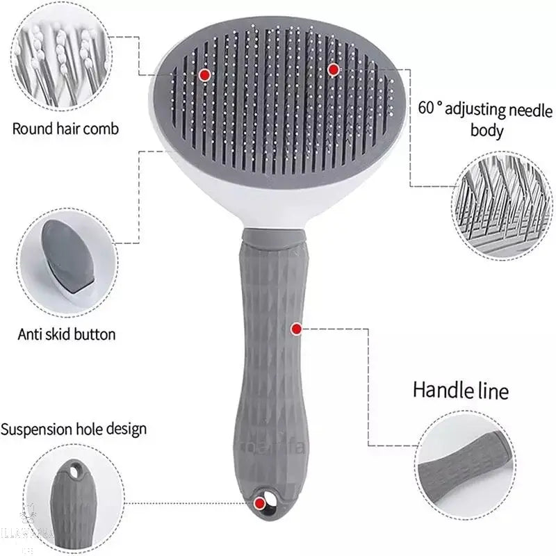 Cat Hair Brush - Self Cleaning Round Illawarra Cat Rescue Support