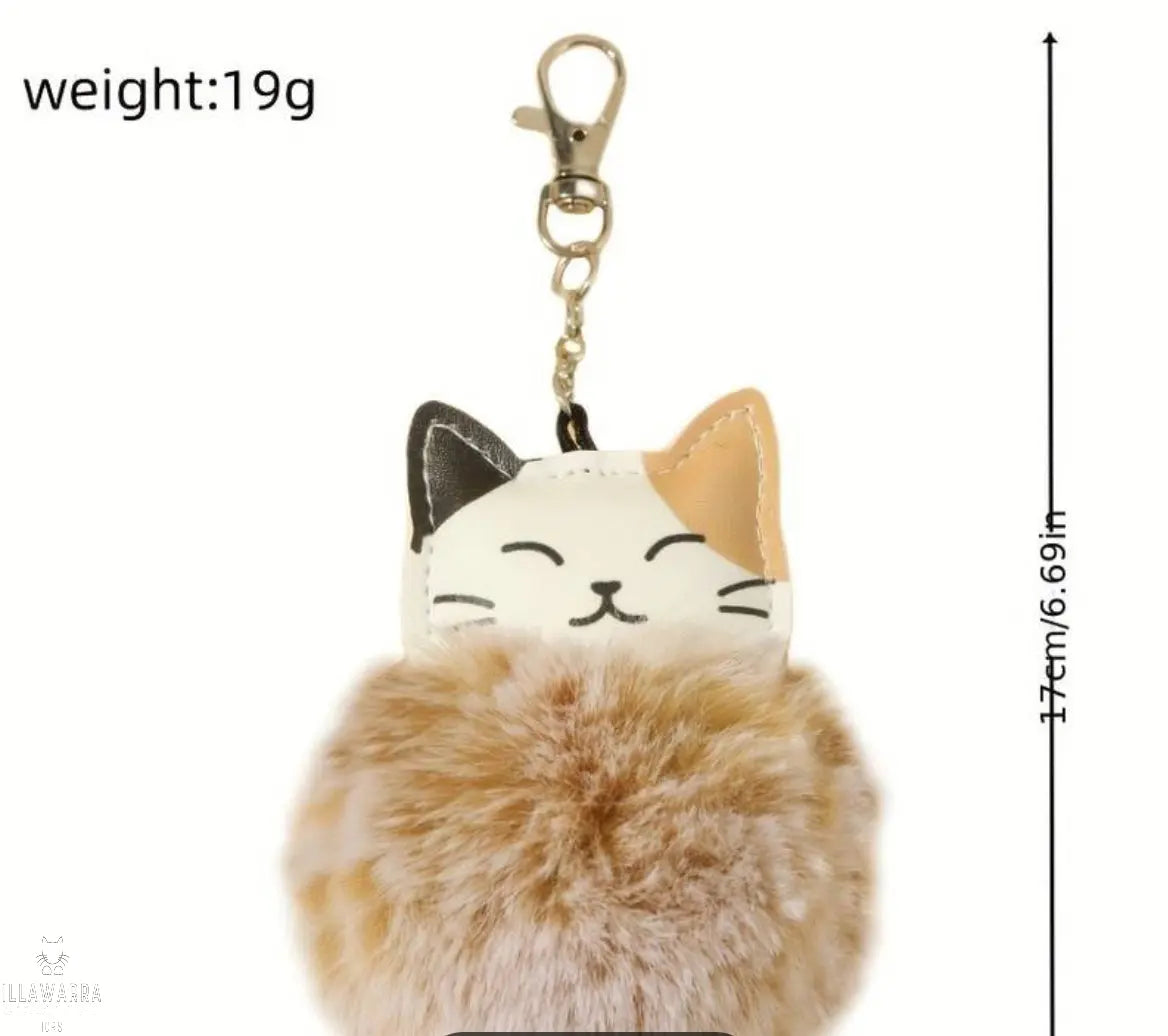 Cute Cat Pom Pom Key Ring Illawarra Cat Rescue Support Shop