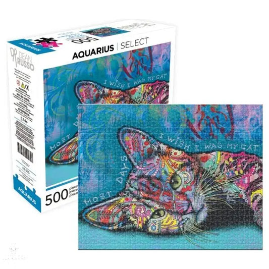 Dean Russo - Cat 500pc Jigsaw Puzzle Aquarius