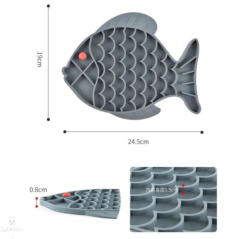 Fish Shape Lick Mat Slow Feeder Illawarra Cat Rescue Support