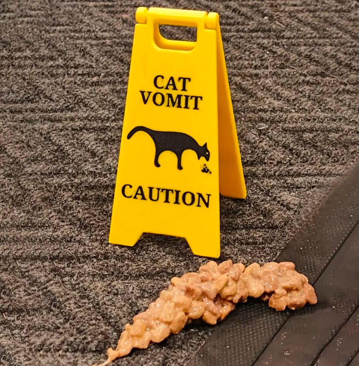 Desk Size Novelty Cat Vomit Sign