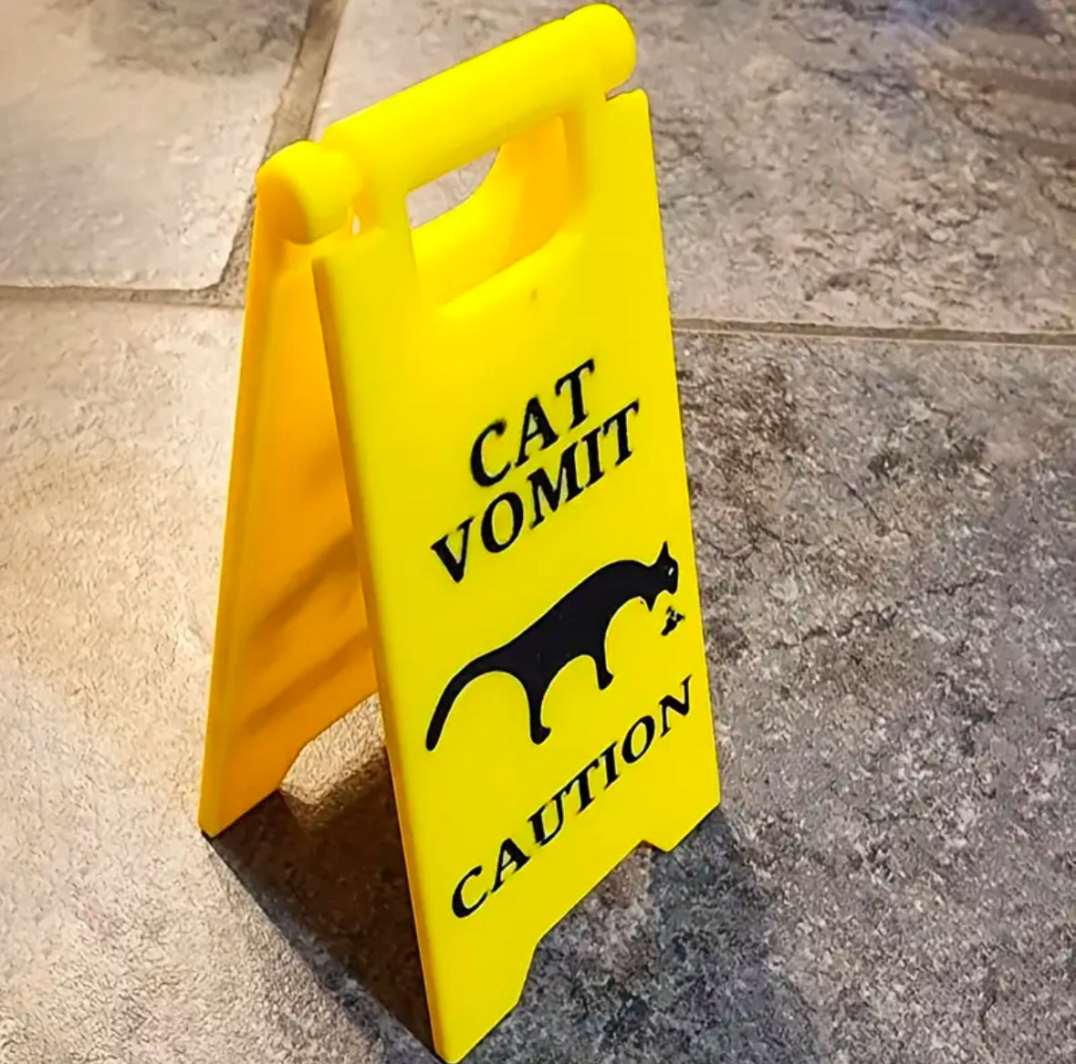 Desk Size Novelty Cat Vomit Sign