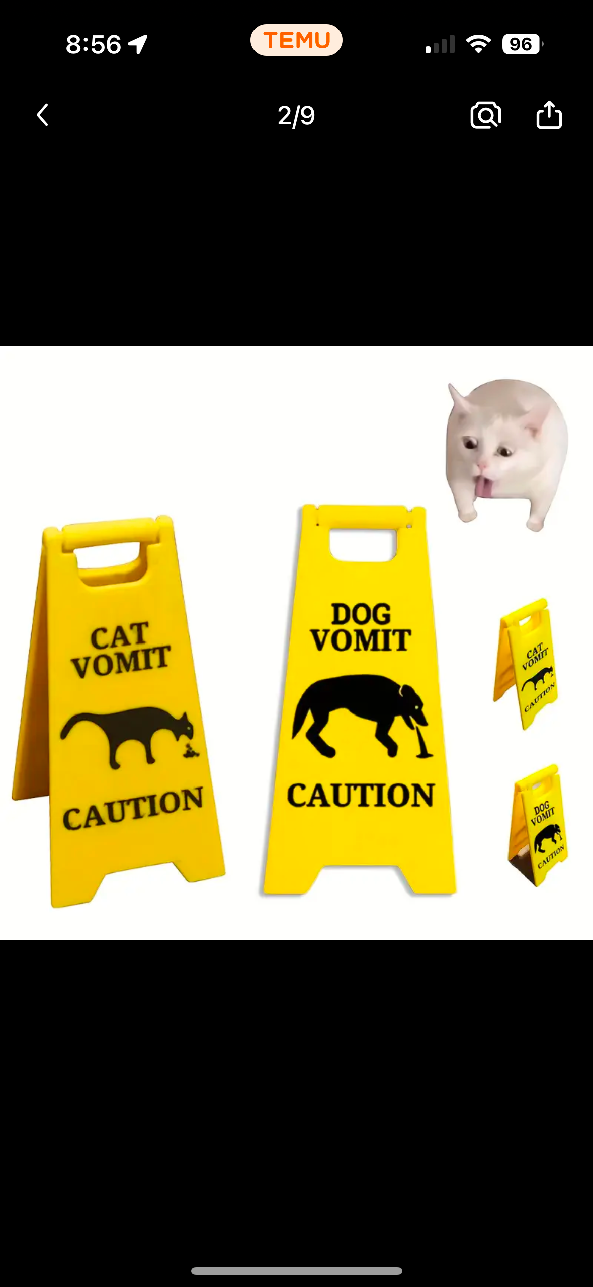 Desk Size Novelty Cat Vomit Sign