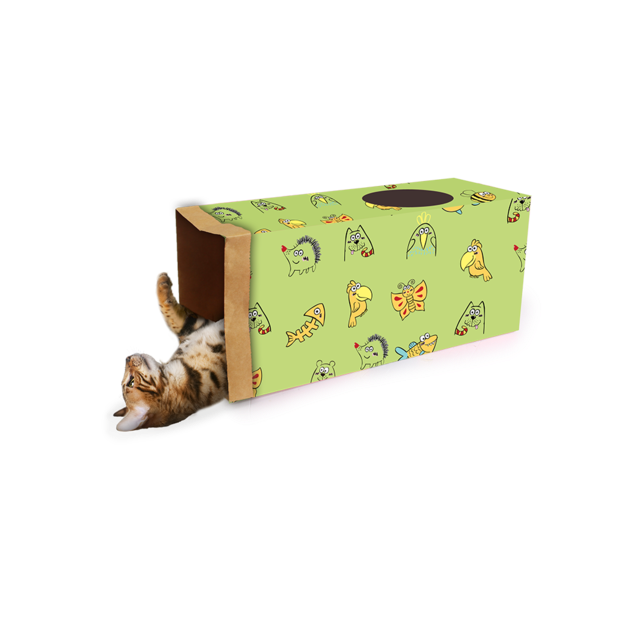 All For Paws Afp Cat Toy Cartoon Kraft Paper Cat Tunnel Green each