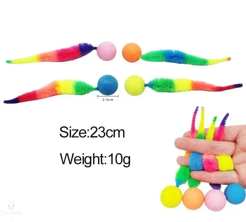 Rainbow Worm Ball Toy Illawarra Cat Rescue Support Shop