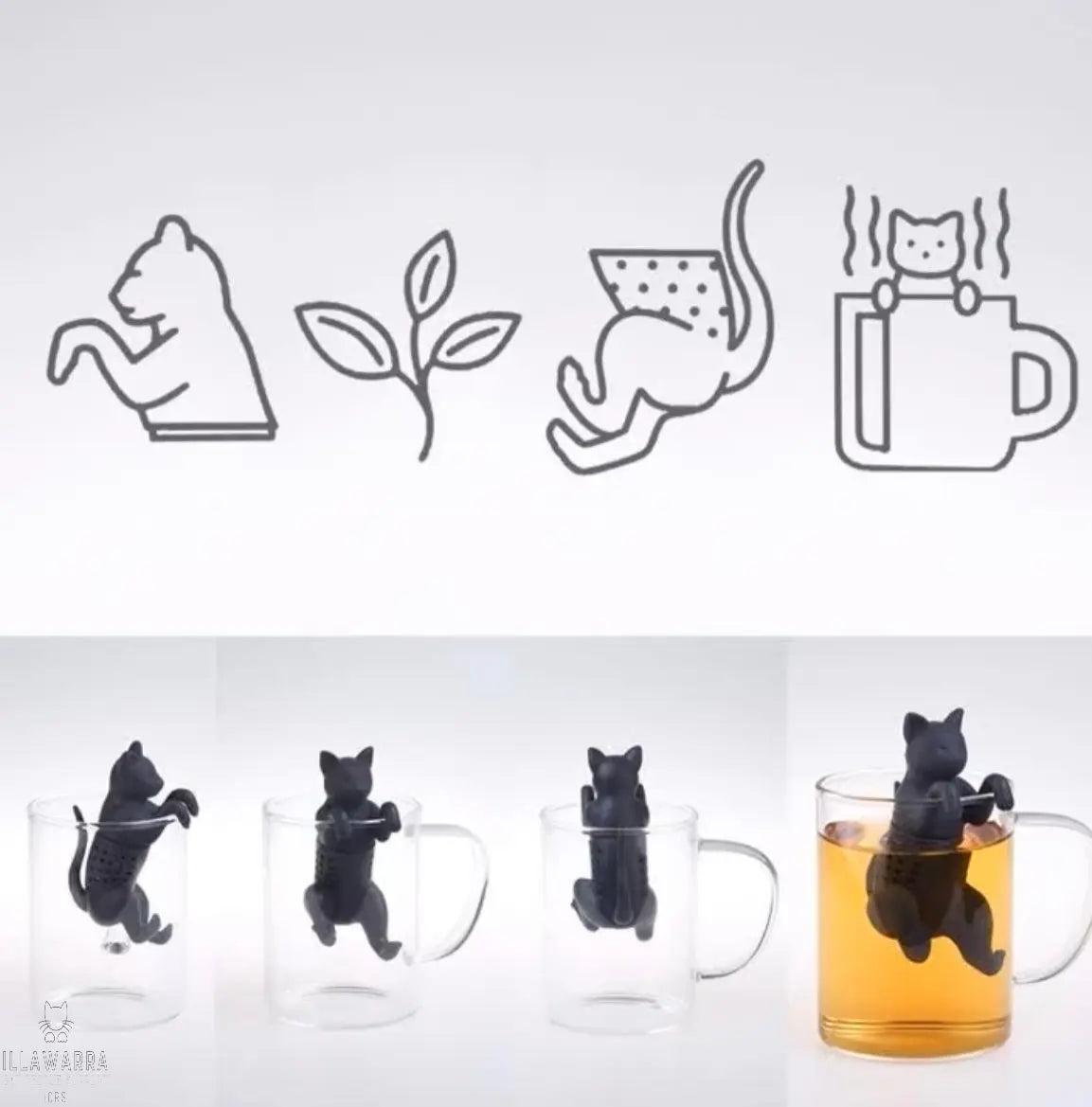 Reusable Silicone Cat Tea Infuser Strainer Illawarra Cat Rescue Support