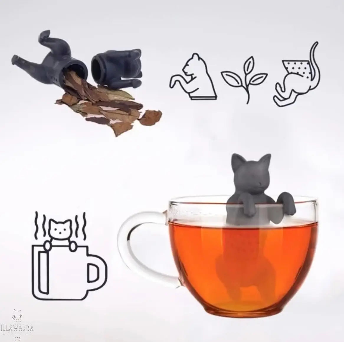 Reusable Silicone Cat Tea Infuser Strainer Illawarra Cat Rescue Support